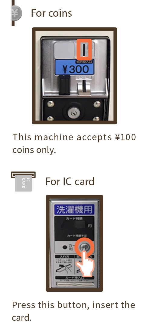 1. Insert coins or IC card